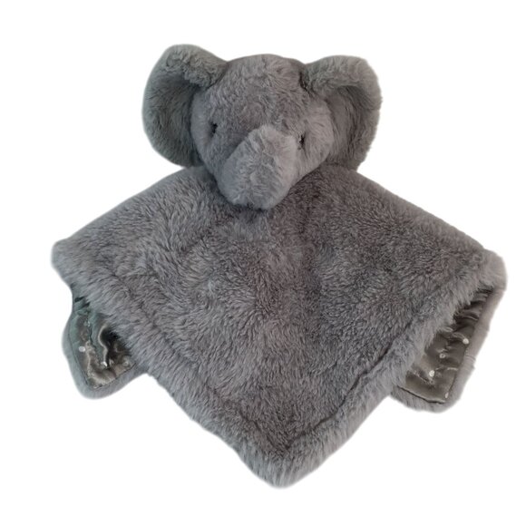 Parents Choice Gray Elephant Lovey 12" Polka Dots Satin Back Security Blanket - Picture 1 of 6